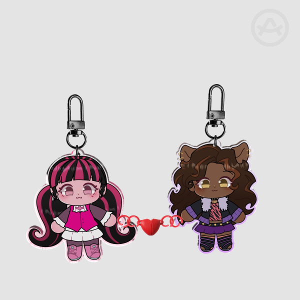Draculaura & Clawdeen Magnet Keychains