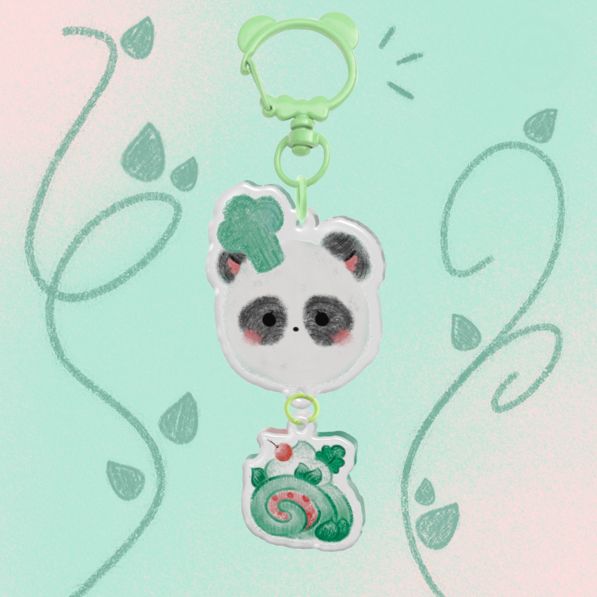 Matchá Panda - Epoxy Acrylic Keychain