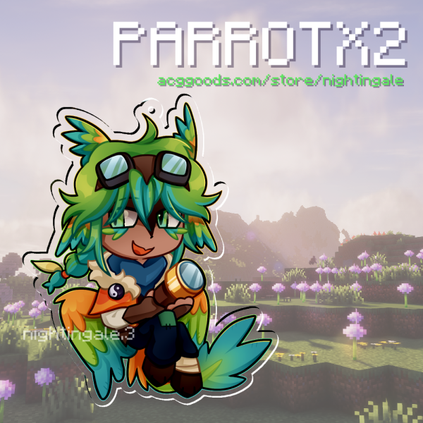 UU ꒱ ParrotX2 Acrylic Keychain