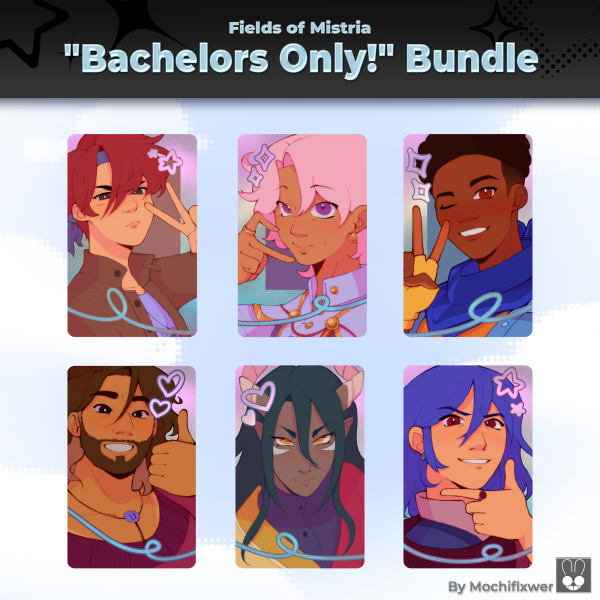 "Bachelors Only!" Fields of Mistria Holographic Photocard Bundle