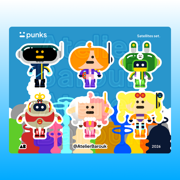 😐 punks - Satellites Sticker set