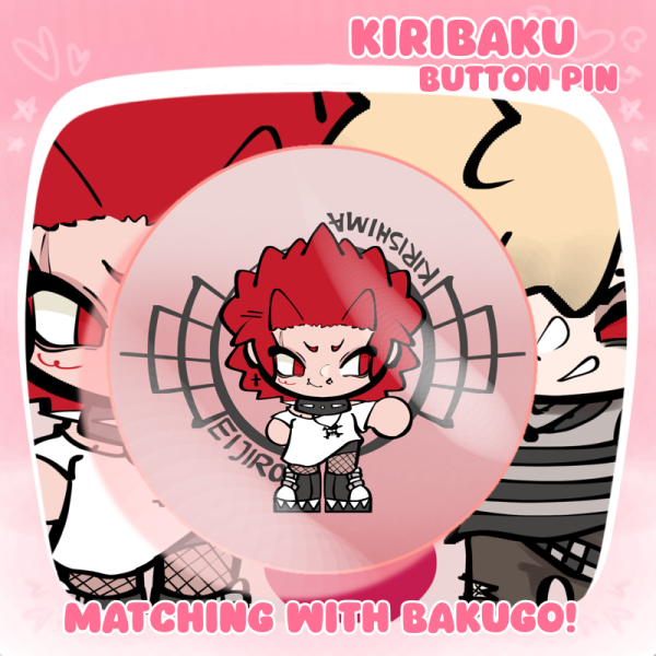 Kirishima Eijiro Chibi Alternative Round Badge (Button Pins)
