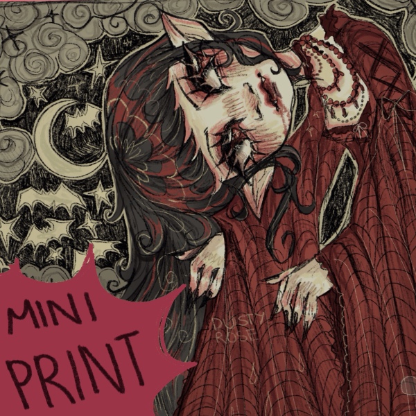 Vampire Postcard Mini Print