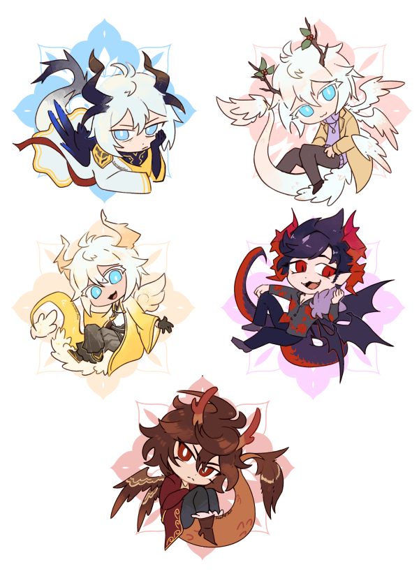 All 5 year of the Dragon Keychains