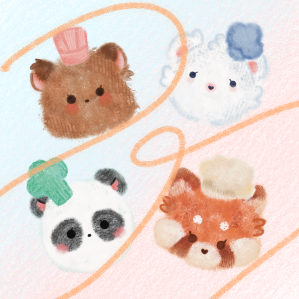 Pastry Chef Bears - epoxy acrylic keychain bundle