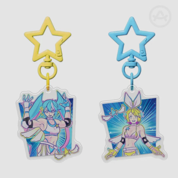 Cutie Angels Epoxy Clear Acrylic Keychains