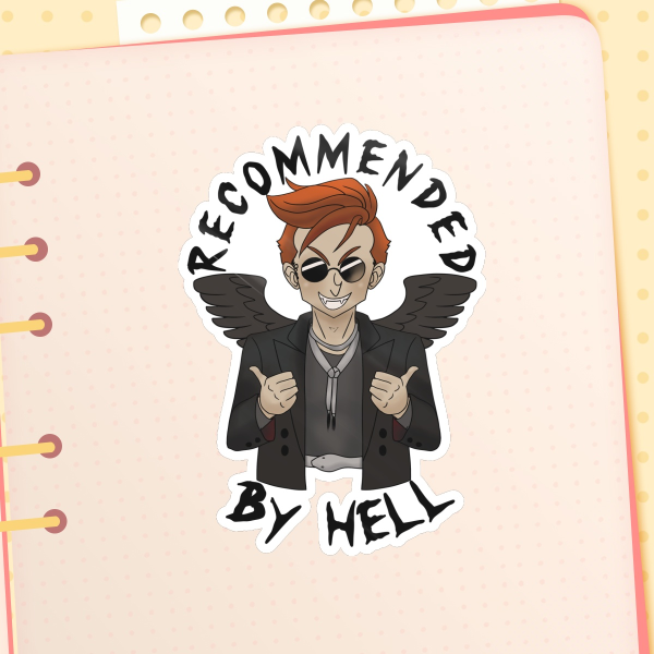 Recommended by Hell glossy sticker