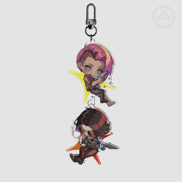 Cyberpunk 2077 | Johnny Silverhand & V (female) Acrylic keychains