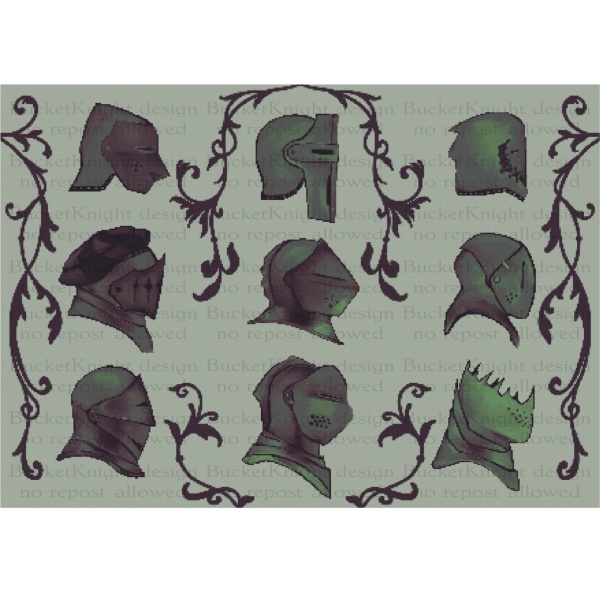 A5 Knight Helms print