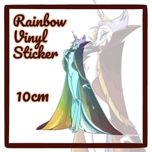 Andrealphus in Paimons Coat rainbow vinyl sticker 