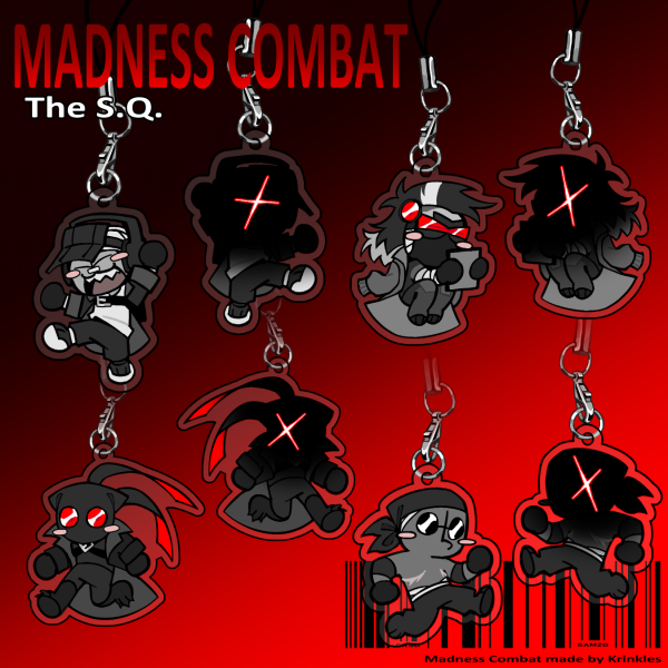 Madness Combat S.Q. Phone Charms full set