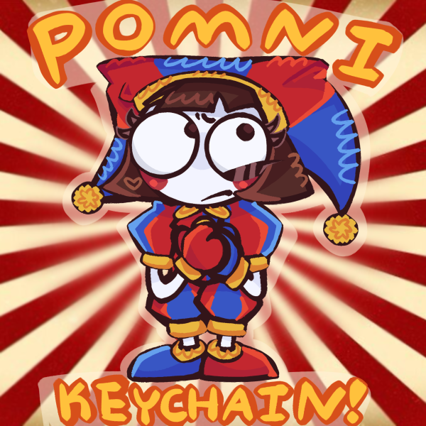 Pomni Colored Edge Acrylic Keychains