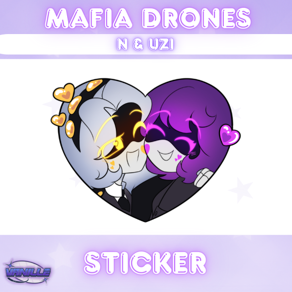Mafia Drones Nuzi Heart Sticker