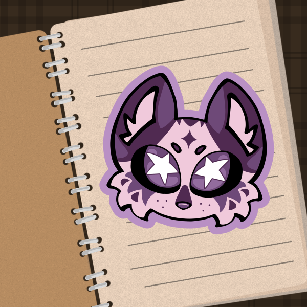 Purple kitty sticker