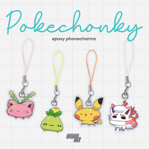 Pokechonky phonecharms set