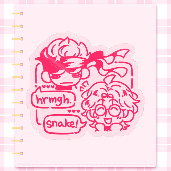 Snake and Otacon Doodle Glossy Die Cut Sticker