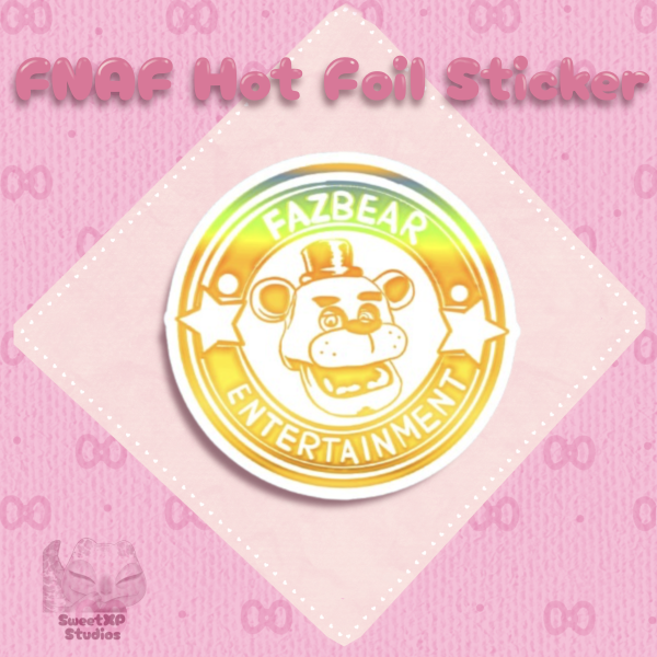 FNAF Hot Foil Sticker - Holographic Golden