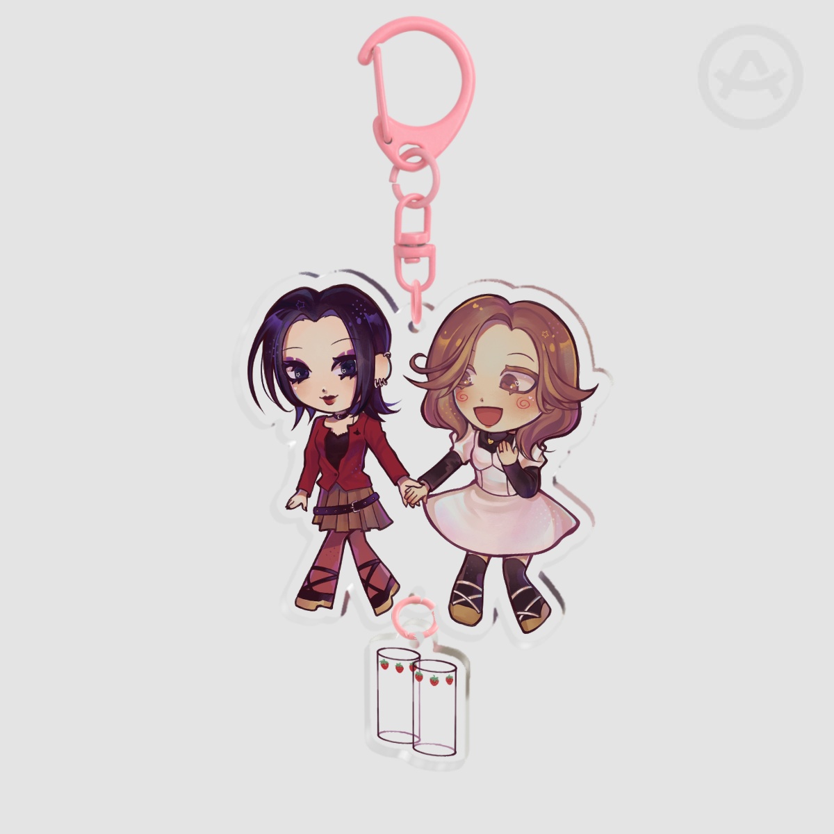 Nana Hachi Strawberry Glass Connection Acrylic Keychain