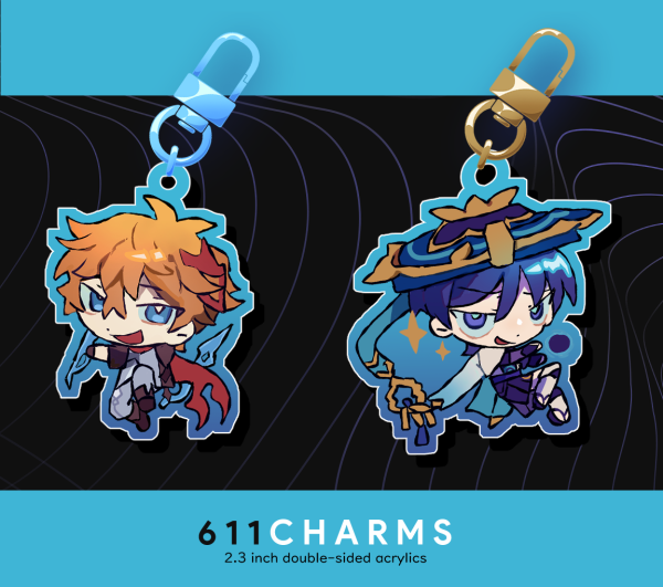 611 Genshin Impact Chiscara Childe Scaramouche Acrylic Keychain SET