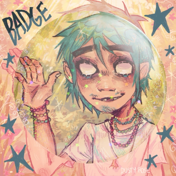 2D Gorillaz Round Badge