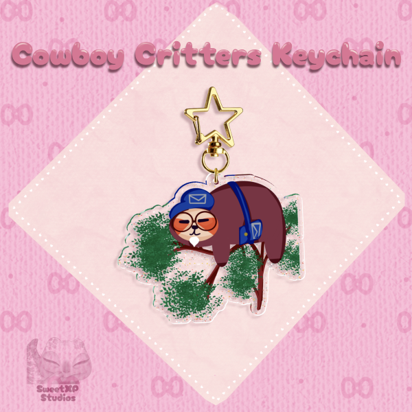 Mr. Sloth Mailman Glitter Acrylic Keychain