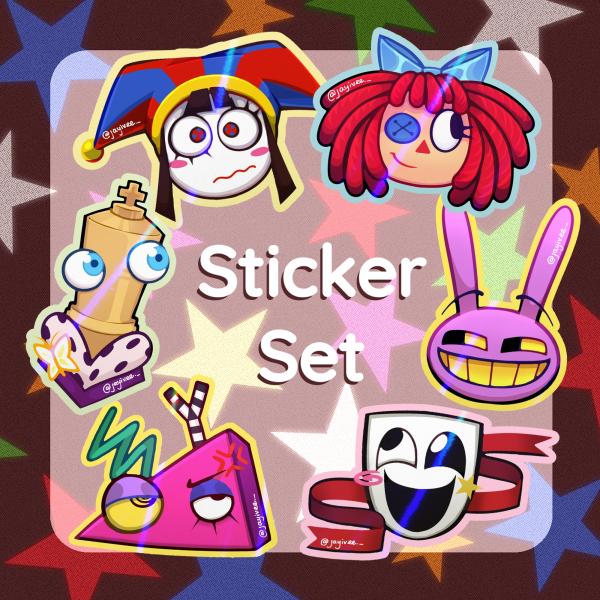 🎪The Amazing Digital Circus Main Cast Die-Cut Sticker Set🎪