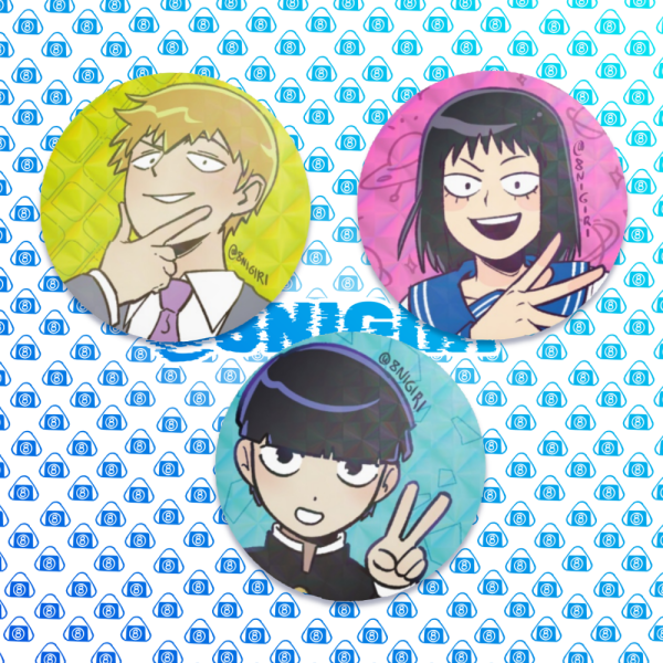 Mob Psycho 100 Small Holo Button Pins