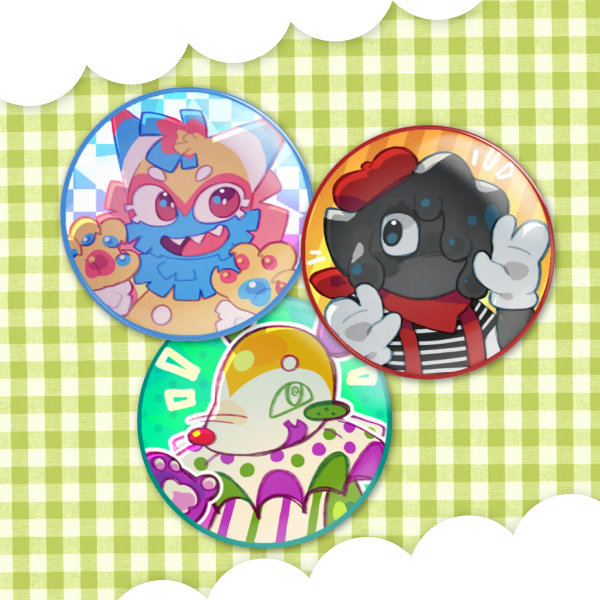 Circus Trio - Dandy's World badge set