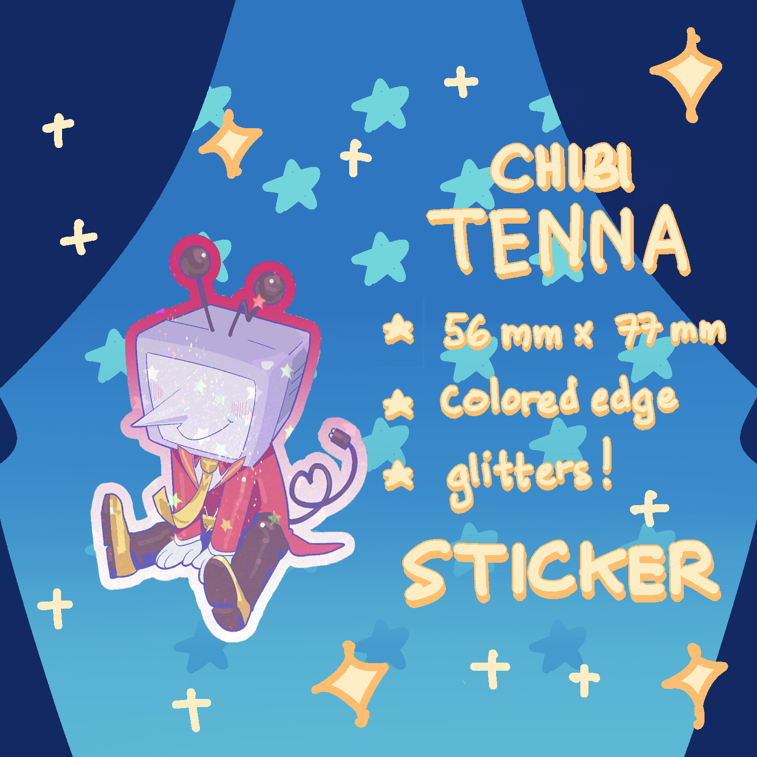 Tenna! [Colored Edge Die Cut Sticker]