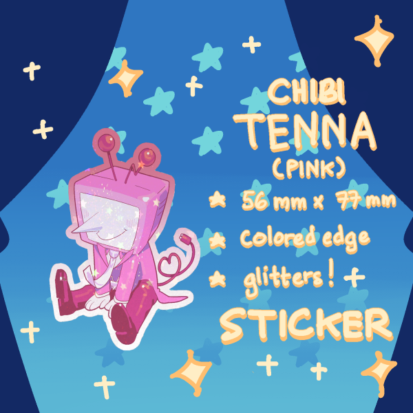 Pink Tenna! [Colored Edge Die Cut Sticker]