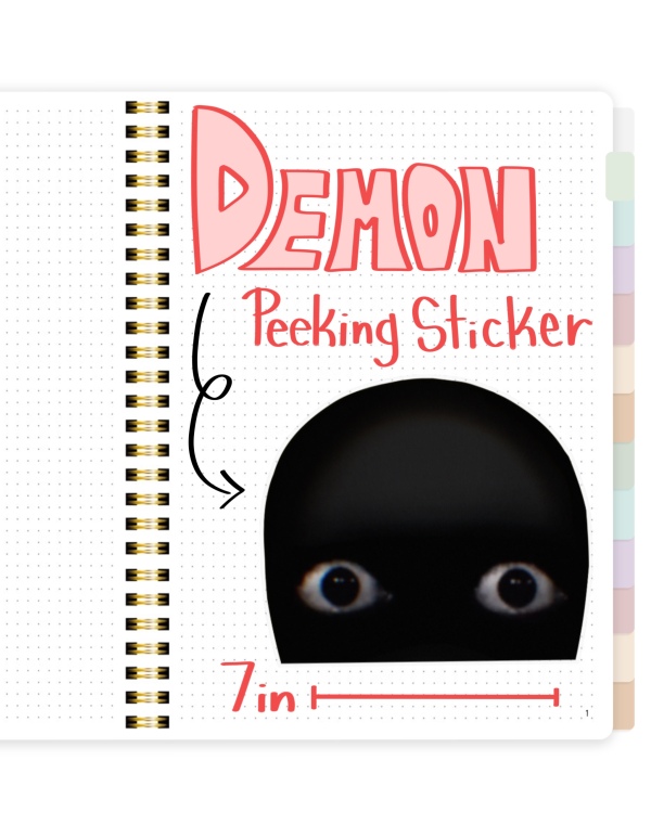 BIG Demon Peeking Sticker!