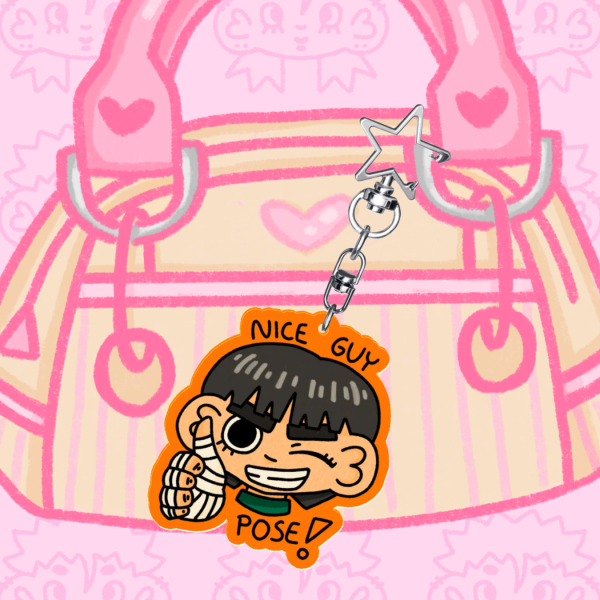 Bushy Brow Glitter Keychain