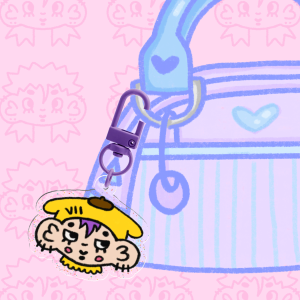 Pompompurin x Benni Glitter Keychain