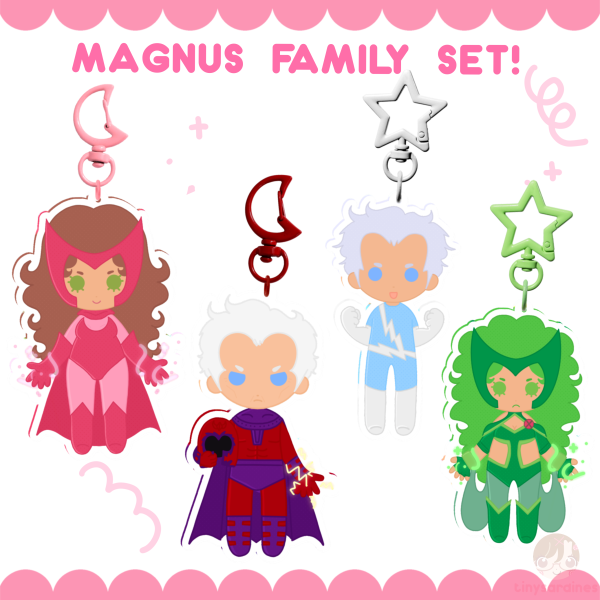 magnus family set - xmen / marvel keychains! 