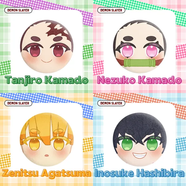 Demon Slayer Kamaboko Squad Plush Badge Set
