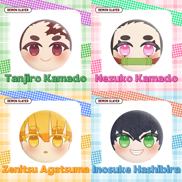 Demon Slayer Kamaboko Squad Plush Badge Set