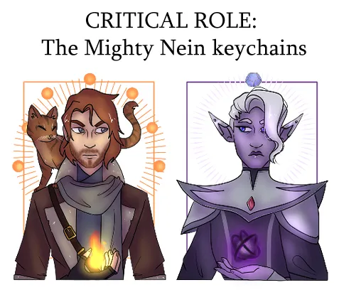 Critical Role Caleb + Essek Keychains