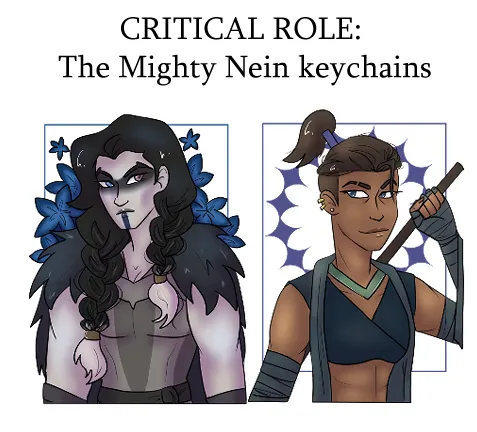 Critical Role Yasha + Beau keychains