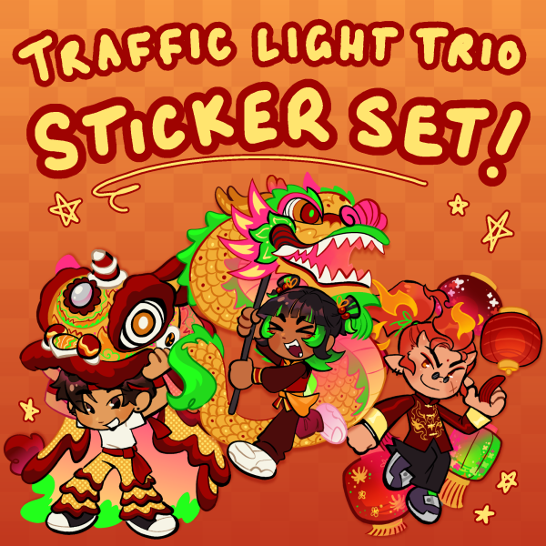 Traffic Light Trio New Years Sticker Set!