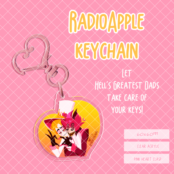 Radioapple Heart Keychain