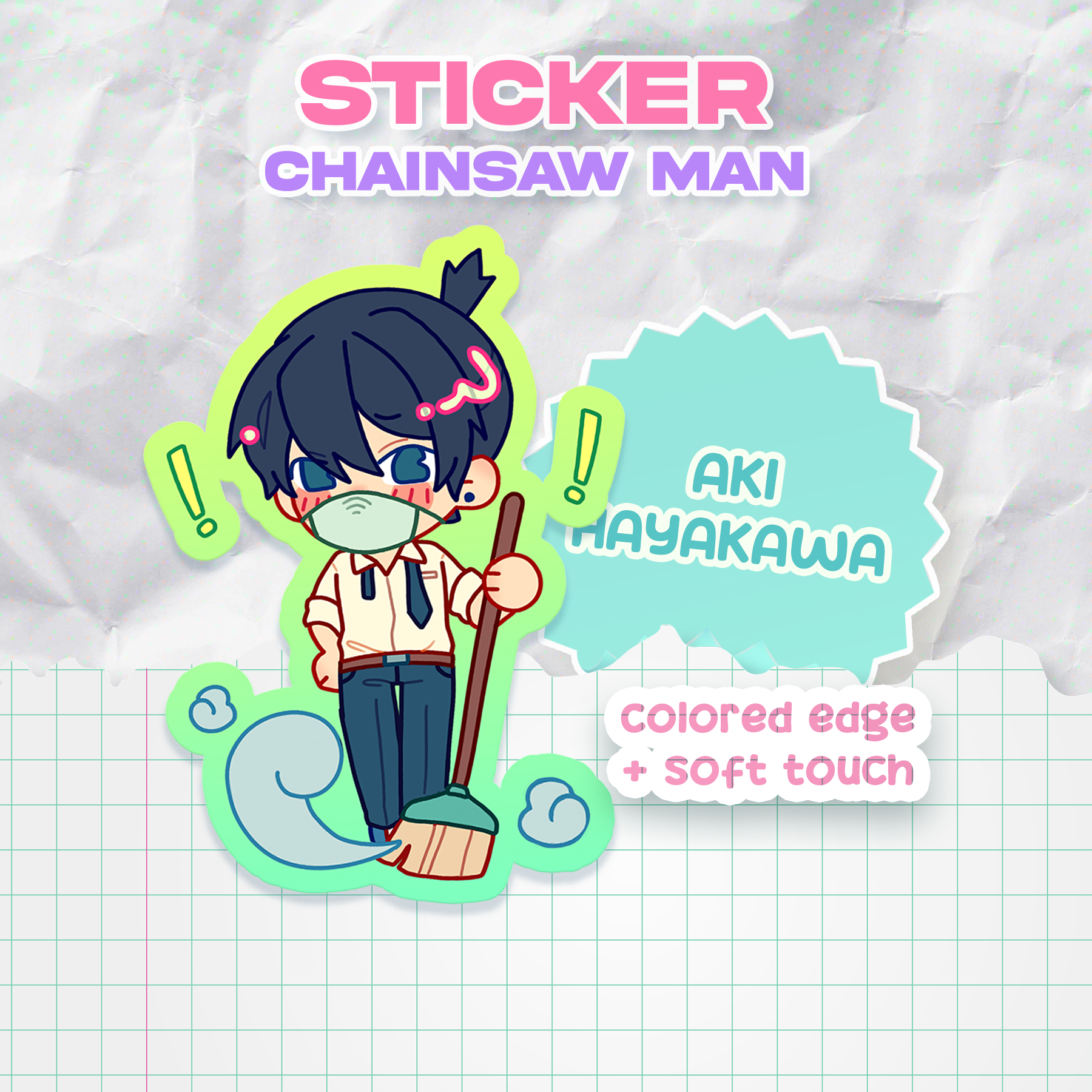 Aki - Chainsaw Man [Colored Edge Sticker]