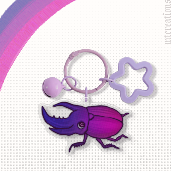 Bisexual LGBeeTle | Pride Epoxy Clear Acrylic Keychain