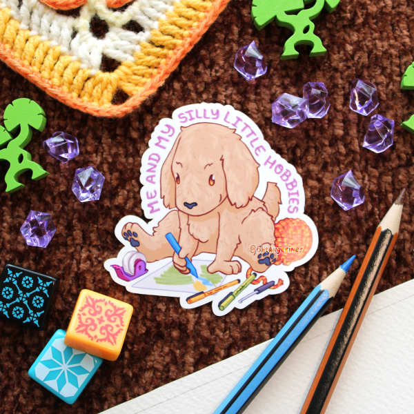 Me and My Silly Little Hobbies Sticker - Puppy