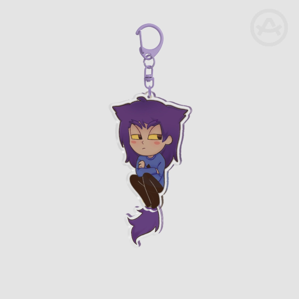 Spade tail-wagging keychain