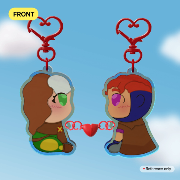 Rogue and gambit Magnet Keychains