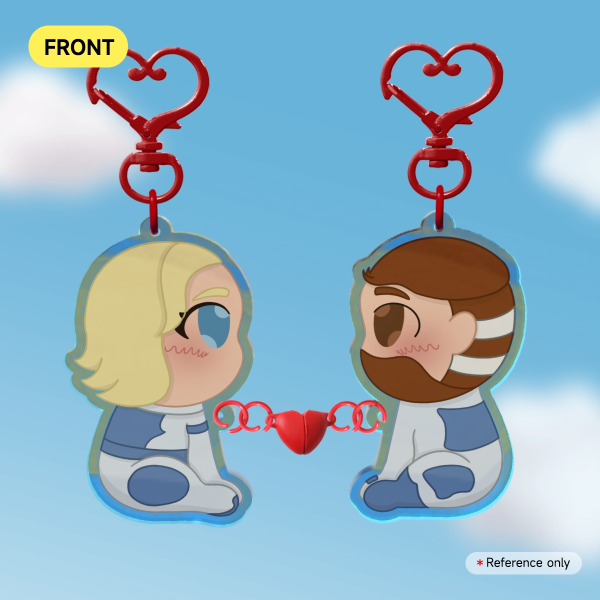 Invisible woman and mr.fantastic Magnet Keychains