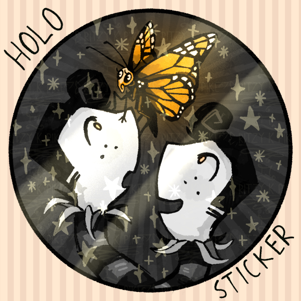 Milkweed: Glowing Black - DANDEELION STICKER (holographic)