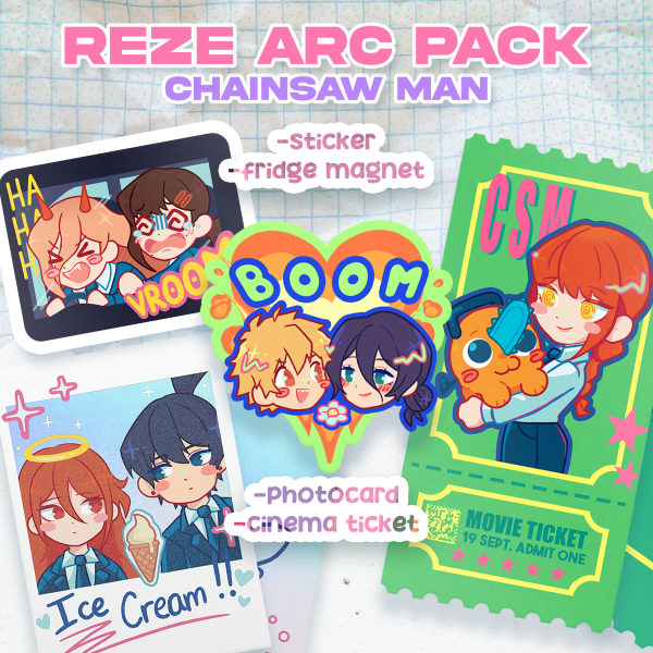 Chainsaw Man - Reze Arc Pack [Sticker,Fridge-Magnet,Photocard, Ticket]