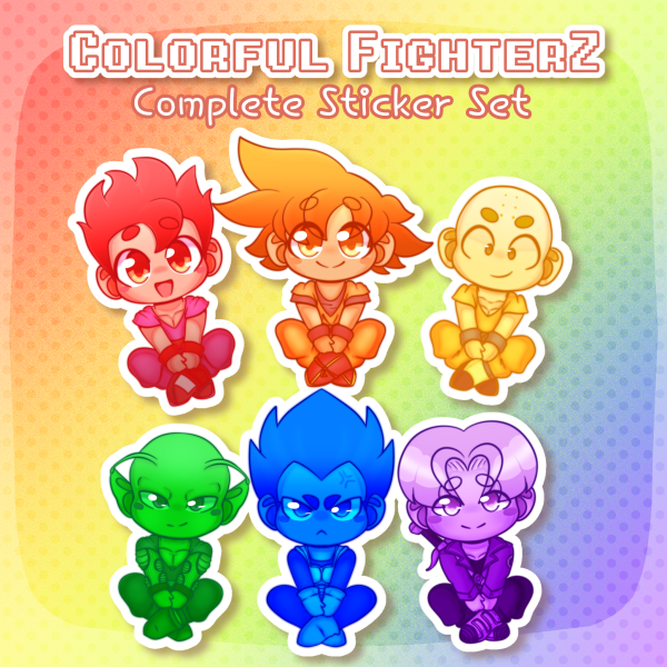 Colorful FighterZ Sticker Set