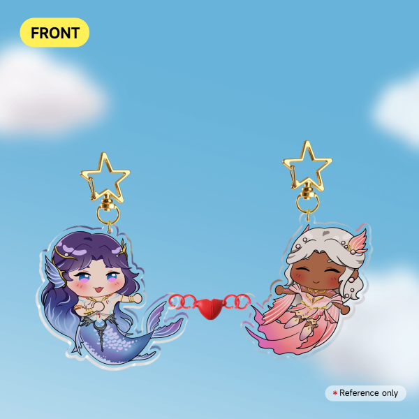 LADS Lemurian Sea God Mermaid Rafayel and MC (Medium-Dark) Magnetic Keychains